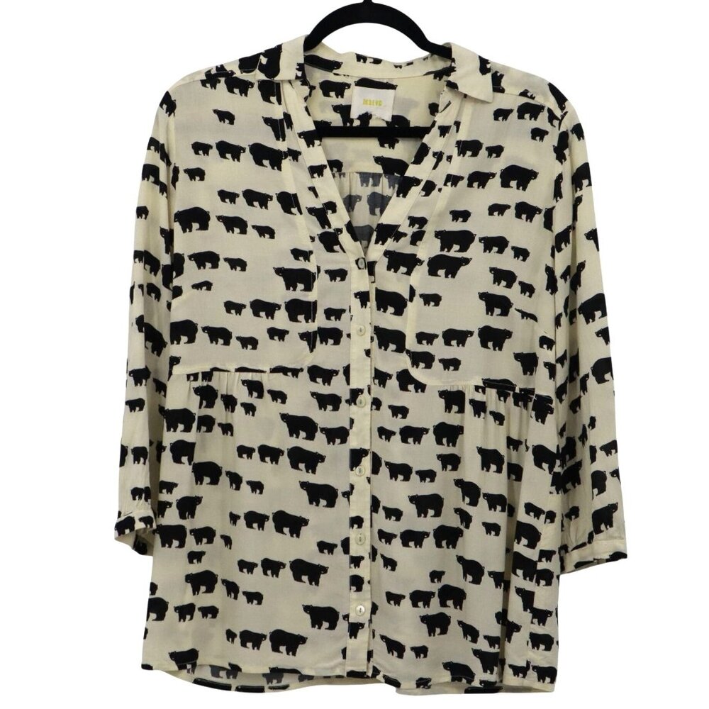 Anthropologie Animal Print Blouse